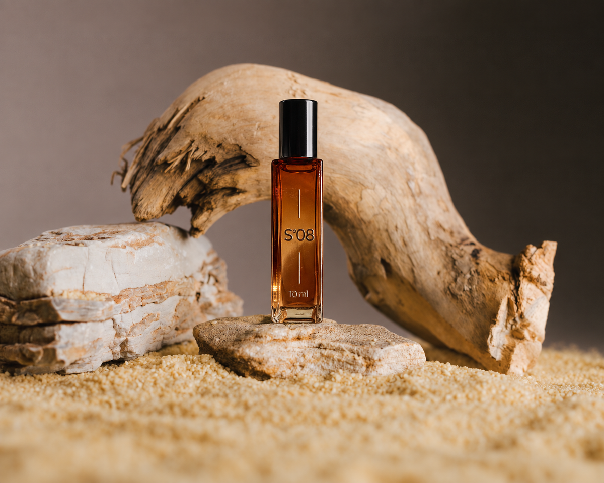 08°Scent- Saffron and jasmine wrapped in amberwood and cedarwood. Perfume concentrated oil