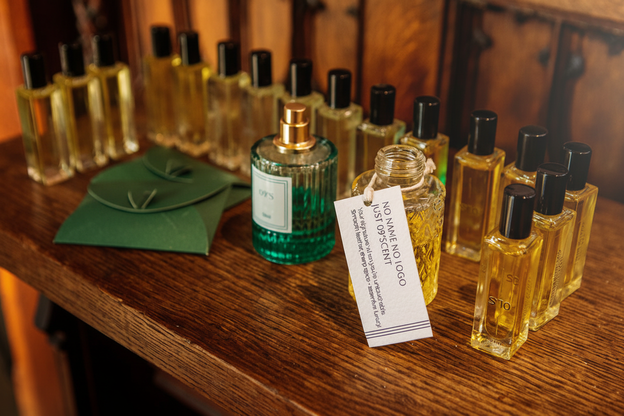 Enhanced Luxury Perfume Flatlay